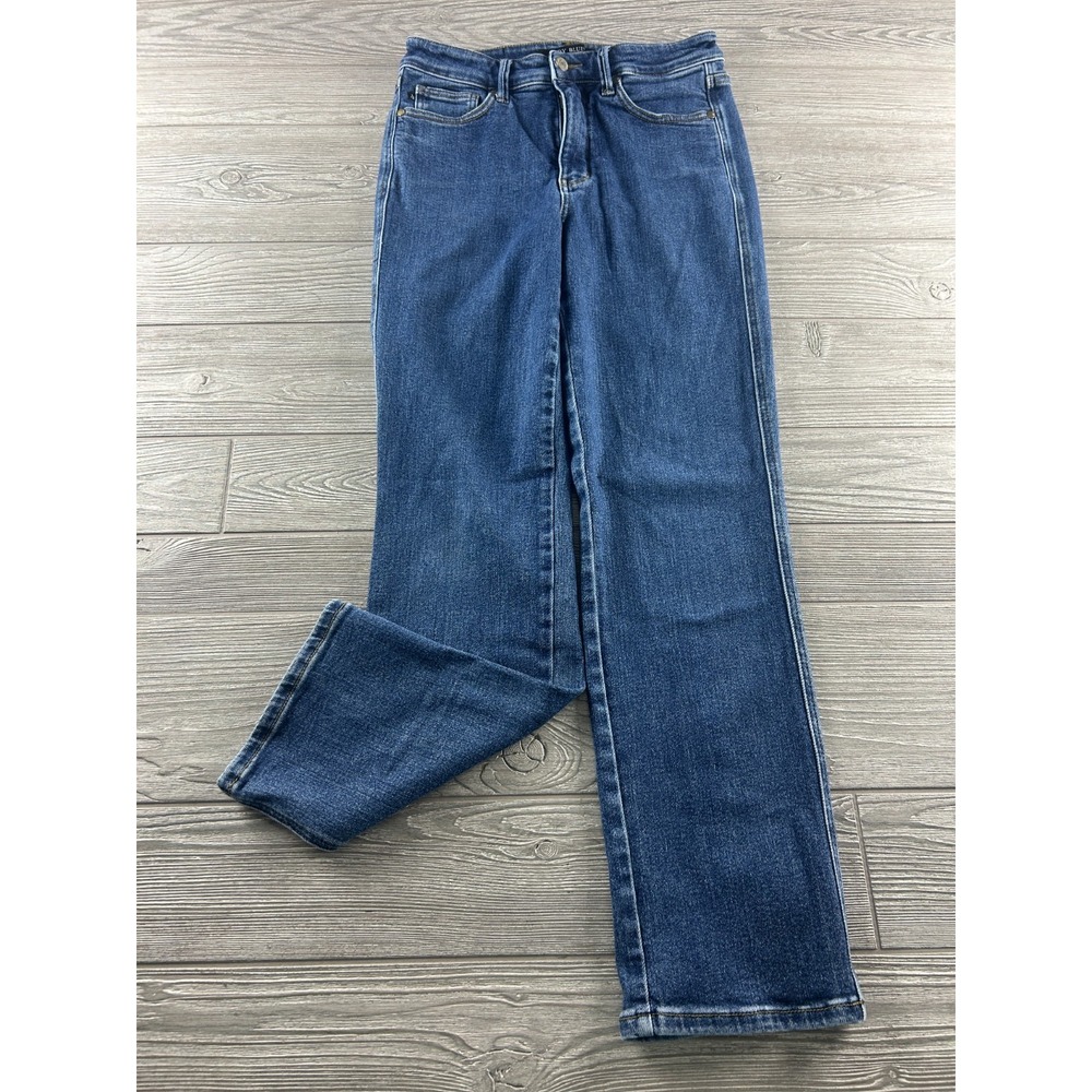 Judy Blue Straight Fit Jeans Womens 7/28 Blue Dark Wash Denim Stretch Mid Rise